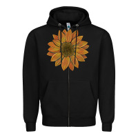 Black sunflower Zipper Hoodie - Artiststas