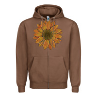 Chestnut sunflower Zipper Hoodie - Artiststas