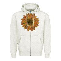 Oatmeal Heather sunflower Zipper Hoodie - Artiststas