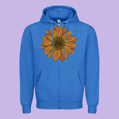 Sunflower Zipper Hoodie Designed By Artiststas