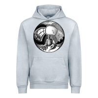 Heather Grey M.C. Escher Spherical Self Portrait Urban Hoodie - longCreatives