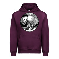 Mauve Wine M.C. Escher Spherical Self Portrait Urban Hoodie - longCreatives