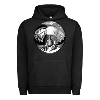 Pigment Black M.C. Escher Spherical Self Portrait Urban Hoodie - longCreatives