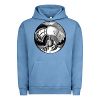 Pigment Pebble Blue M.C. Escher Spherical Self Portrait Urban Hoodie - longCreatives