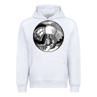 White M.C. Escher Spherical Self Portrait Urban Hoodie - longCreatives