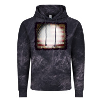 Cloud Black America Wood Flag with bBeach Effect Vintage Hoodie - CowCowDesign