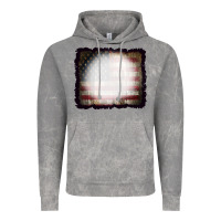 Cloud Rock America Wood Flag with bBeach Effect Vintage Hoodie - CowCowDesign