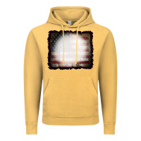 Vintage Mustard America Wood Flag with bBeach Effect Vintage Hoodie - CowCowDesign