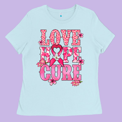 Love Hope Cure Cancer Awareness Ladies Tee Designed By Howdyjamesfarm