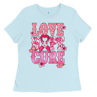 Baby Blue Love Hope Cure Cancer Awareness Ladies Tee - HowdyJamesFarm