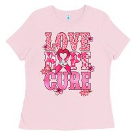 Bubblegum Pink Love Hope Cure Cancer Awareness Ladies Tee - HowdyJamesFarm