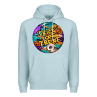 Blue Mist Trick Or Treat Hallowen Round Premium Hoodie - LillyAllenDesigns