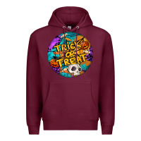 Burgundy Trick Or Treat Hallowen Round Premium Hoodie - LillyAllenDesigns