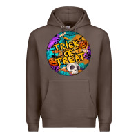 Coffee Trick Or Treat Hallowen Round Premium Hoodie - LillyAllenDesigns