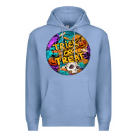 Colony Blue Trick Or Treat Hallowen Round Premium Hoodie - LillyAllenDesigns