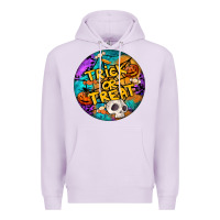 Lilac Trick Or Treat Hallowen Round Premium Hoodie - LillyAllenDesigns