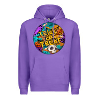 Purple Trick Or Treat Hallowen Round Premium Hoodie - LillyAllenDesigns