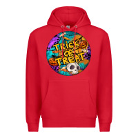 Red Trick Or Treat Hallowen Round Premium Hoodie - LillyAllenDesigns