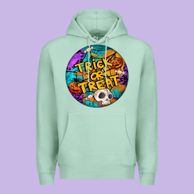 Trick Or Treat Hallowen Round Premium Hoodie Designed By Lillyallendesigns