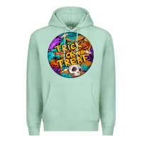 Seafoam Trick Or Treat Hallowen Round Premium Hoodie - LillyAllenDesigns