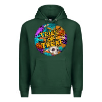 Sports Green Trick Or Treat Hallowen Round Premium Hoodie - LillyAllenDesigns