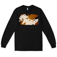 Black Cowhide Black and Light Brown Brushstroke Long Sleeve Tee - Jasminsmagicworld