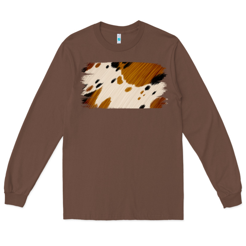 Cowhide Black And Light Brown Brushstroke Long Sleeve Tee by Jasminsmagicworld | Teevron