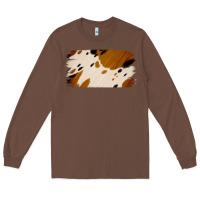 Chestnut Cowhide Black and Light Brown Brushstroke Long Sleeve Tee - Jasminsmagicworld