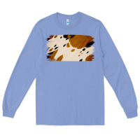 Colony Blue Cowhide Black and Light Brown Brushstroke Long Sleeve Tee - Jasminsmagicworld