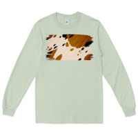 Matcha Cowhide Black and Light Brown Brushstroke Long Sleeve Tee - Jasminsmagicworld