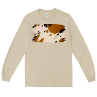 Mushroom Cowhide Black and Light Brown Brushstroke Long Sleeve Tee - Jasminsmagicworld