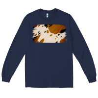 Navy Cowhide Black and Light Brown Brushstroke Long Sleeve Tee - Jasminsmagicworld