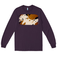 Plum Cowhide Black and Light Brown Brushstroke Long Sleeve Tee - Jasminsmagicworld