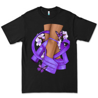 Black Cancer diva purple ribbon Premium Tee - NancyCooperArtShop