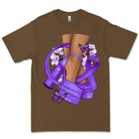 Cacao Cancer diva purple ribbon Premium Tee - NancyCooperArtShop