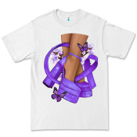 White Cancer diva purple ribbon Premium Tee - NancyCooperArtShop