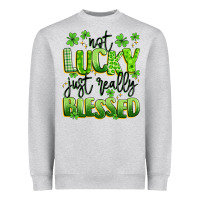 Heather Grey not lucky just really blessed Heavyweight Sweatshirt - Artiststas