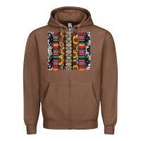 Chestnut cowhıde aztec serape wıth leopard and sunflowers brushstroke Zipper Hoodie - Artiststas