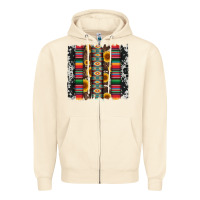 Sandshell cowhıde aztec serape wıth leopard and sunflowers brushstroke Zipper Hoodie - Artiststas