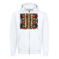 White cowhıde aztec serape wıth leopard and sunflowers brushstroke Zipper Hoodie - Artiststas