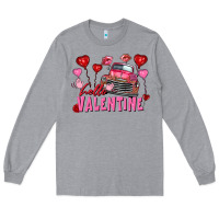 Heather Grey Hello Valentine Valentine's Day truck Long Sleeve Tee - FaDigitalArtStudio