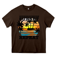 Chocolate Brown sunrise sunburn sunset repeat Heavy Core Tee - JahusDesignShop