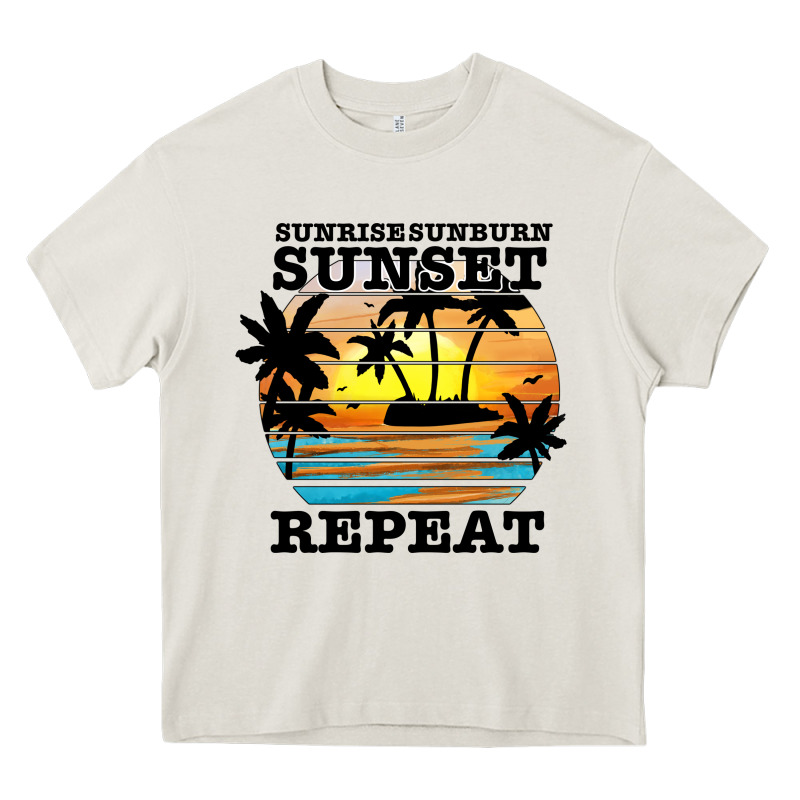 Sunrise Sunburn Sunset Repeat Heavy Core Tee by JahusDesignShop | Teevron