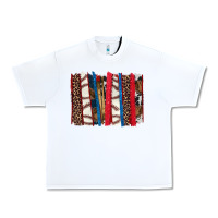 White Baseball brushstroke Urban Heavy Tee - HowdyJamesFarm