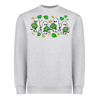Heather Grey clover ghostie st.patrick's day Heavyweight Sweatshirt - Artiststas