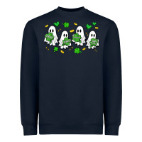 Navy clover ghostie st.patrick's day Heavyweight Sweatshirt - Artiststas