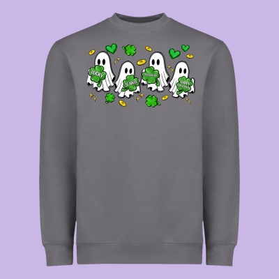 Clover Ghostie St.patrick's Day Heavyweight Sweatshirt Designed By Artiststas