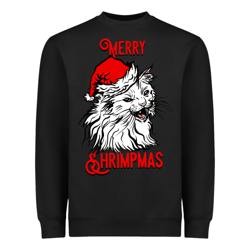 Merry Christmas Cat Heavyweight Sweatshirt by SublimationCraftShop | Teevron