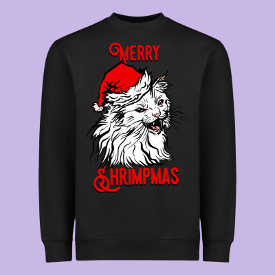 Merry Christmas Cat Heavyweight Sweatshirt Designed By Sublimationcraftshop