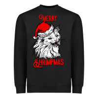 Black Merry Christmas Cat Heavyweight Sweatshirt - SublimationCraftShop